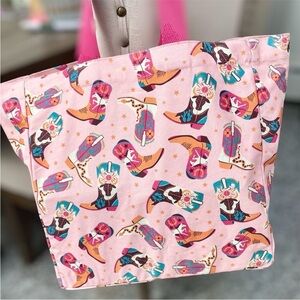 Cowboy Boot Print Tote Bag